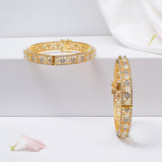 Silver Stone-Studded Adjustable Bangles