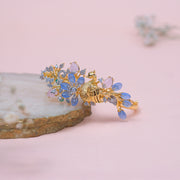 SIlver Kada with Leaf Design and Moissanite Stones