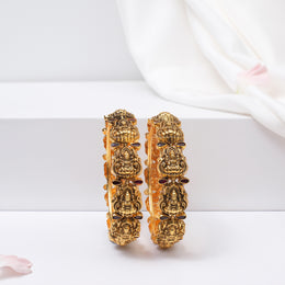 Antique Silver Bangles with Lakshmi Devi Design