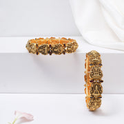 Antique Silver Bangles with Lakshmi Devi Design