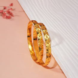 SIlver Rhodium Finish Bangles with Leaf Detailing