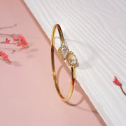 Sleek Silver Kada with Drop-Shaped Stone Highlights