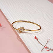 Sleek Silver Kada with Drop-Shaped Stone Highlights