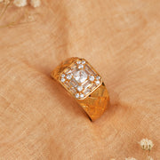 Bold Silver and Stone Combination Ring for Men