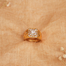 Bold Silver and Stone Combination Ring for Men