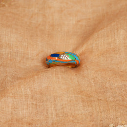 Silver Enamel Highlight Ring