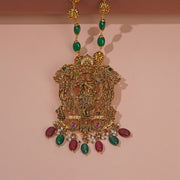 Eternal Silver Dasavatar Pendant with Lord Krishna Highlight