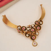 Contemporary Party Wear Silver Necklace with Floral Highlights