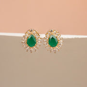 Regal Green Studs with CZ Stones
