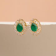 Regal Green Studs with CZ Stones