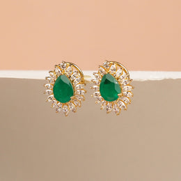 Regal Green Studs with CZ Stones