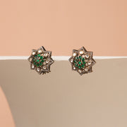 Traditional Kundan and Green Stone Studs