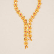 Contemporary Silver Floral Necklace with Rubies