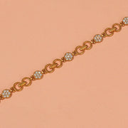 Sleek Silver Link Design Bracelet with CZs