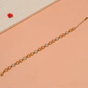 Sleek Silver Link Design Bracelet with CZs