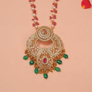 Silver and Pearl Haaram with Chandbali Style Pendant