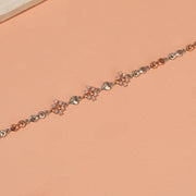 Rose Gold Highlight Silver Bracelet with Heart Detailing