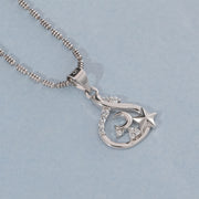 Striking Silver Pendant with Crescent Design