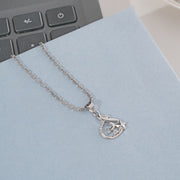 Striking Silver Pendant with Crescent Design