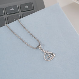 Striking Silver Pendant with Crescent Design