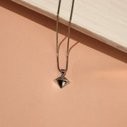 Bold Silver Diamond Shaped Pendant