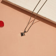 Bold Silver Diamond Shaped Pendant