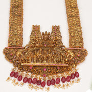 Heavy Silver Haaram with Grand Temple Design and Intricate Work