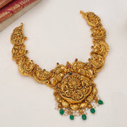 Semi-Antique Silver Peacock Detailing Necklace