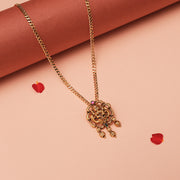 Silver Lakshmi Devi Pendant in Antique Finish