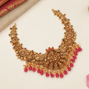 Antique Lakshmi Devi Necklace with Sunflower Highlights