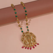Lord Ram and Lakshmi Devi Pendant with Stone Beads