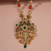 Antique Lakshmi Devi Silver Pendant with Elehphant Detailing