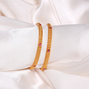 Minimalist Silver Bangles in Temple Finish