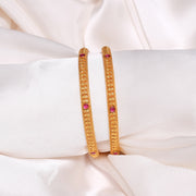 Minimalist Silver Bangles in Temple Finish