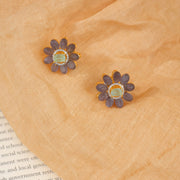 Stone and Silver Combination Silver Studs