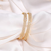 Three Layered CZ Opulent Silver Bangles