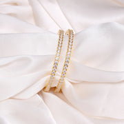 Luxe Tennis Style Silver Bangles with CZs
