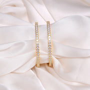 Luxe Tennis Style Silver Bangles with CZs
