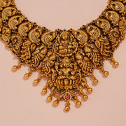 Grand Silver Lakshmi Devi Neacklace in Temple Finish