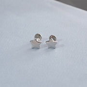 Star Design Mini Silver Earrings
