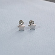 Star Design Mini Silver Earrings
