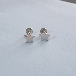 Star Design Mini Silver Earrings