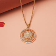 Trendy Floral Silver Pendant with CZs