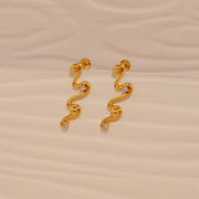 Trendy Silver Earrings with CZs