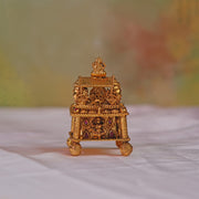Auspicious Lakshmi Devi Silver Kumkum Box with Kundans