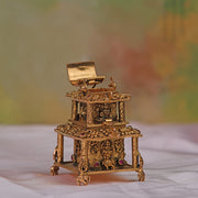 Heavy Chariot Design Silver Kumkum Box with Lakshmi Devi Highlights