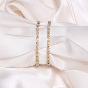 Floral Radiance Silver Bangles with CZs
