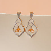 Luxurious CZ Earrings with Jhumka Drops