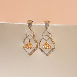 Luxurious CZ Earrings with Jhumka Drops