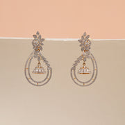 Elegant Silver Jhumkas in Stylish CZ Stones